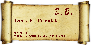 Dvorszki Benedek névjegykártya